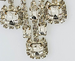Silver Tone Clear Crystal Waterfall Tennis Necklace 15.5 Inch Adjustable