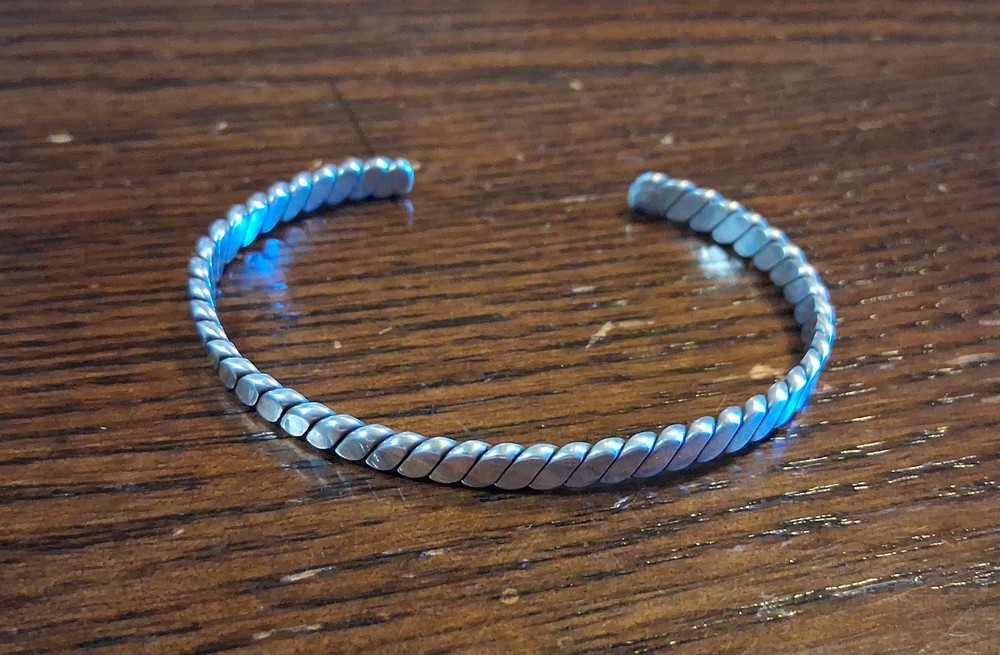 Vintage Sterling Twisted Cuff Bracelet 5mm Wide 10.7 grams See Pics/Description