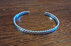 Vintage Sterling Twisted Cuff Bracelet 5mm Wide 10.7 grams See Pics/Description
