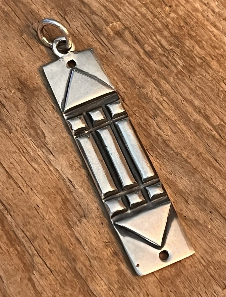 VTG 925 Sterling Silver Atlantis Sacred Geometry Modernist Pendant 1.75”