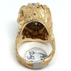 Antique Cluster 14k Yellow White Gold Cocktail Pave 2.70Ct Diamond Ring Estate