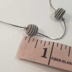 Vintage Casual Corner Metal Coil Bead Necklace 36.5″ Long