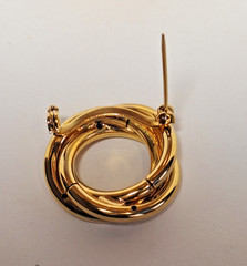 1 Vtg Christian Dior 1970s Knot Brooch & 1 Gold-Tone Intertwined Circle Brooch