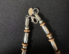 Cool Jewels Vintage Handcrafted Metal & Wood Beaded Necklace Lobster Clasp Beads