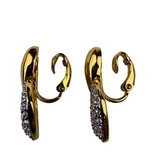 Swarovski Womens Gold Tone Crystal Drop Clip-On Earrings Elegant Vintage Style