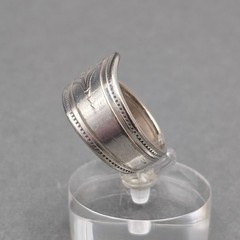 Vintage Silver Spoon Ring Size 10.5 Art Deco Upcycled Flatware Statement Ring