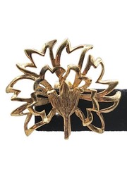 Napier Sterling Clip On Earrings 1940s Gold Wash 925 Silver Large Leaves 925