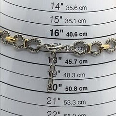 Vintage 2-tone Unique Link Chain Twisted Cable Design Adj. Necklace