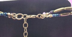 Vtg Bead Necklace Earrings And Bracelet Boho Abelone Shabby Chic Lot Green Blue