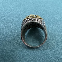 VINTAGE Signed 🩵 STERLING SILVER 925 Turquoise Cabochon MEN’S Turkish RING 12