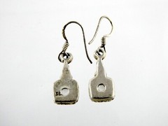 Sterling Silver Square Cut Quartz Dangling Earrings 925 4.4g 1.25 Inches Length