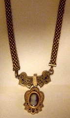 Antique Victorian Cameo Neckace Wide Chain Gorgeous Estate Jewelry
