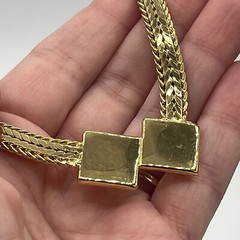 VTG Monte Square Geometric Gold Tone Chain Necklace With Clasp Extender