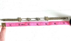 Vintage Y2K Gold Tone Rhinestone Geometric Bracelet 7.5” Adjustable Stackable