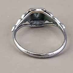 Vintage Art Deco Uncas Ring Paste Stone Silver Tone Antique 7