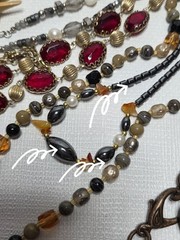 Vintage Unique Jewlery Lot Copper Wood Glass Metal Bead Necklaces