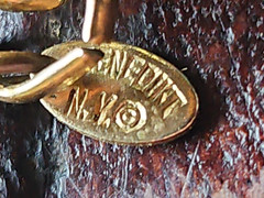 Vintage Benedikt N. Y. Etruscan Fob Charm Bracelet Chunky Etruscan Revival 7″
