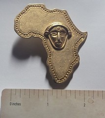 “JJ” Jonette Jewelry ‘Africa Egypt Face Continent’ Pin Brooch
