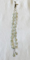 Vintage Natural Prehnite Gemstone Necklace Signed Chipita 18 Inch Plus Drop