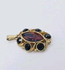 Sarah Coventry Pendant Lot of 2 Gold Tone VINTAGE 1.25 in Estate