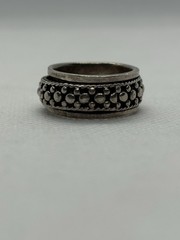 Vintage Sterling Silver Embossed Beaded Design Spinner Band Ring Size 5.5