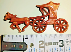 1942 Pat. # 133919 Signed Celluloid Horse & Buggy Brooch Uncas MFG Co.