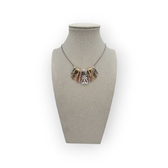 Mixed Metal Filigree Scrollwork Statement Necklace – Elegant Artisan