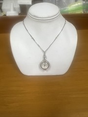 Vintage Rare Buchner 800 Silver Watch Pendant Chain Necklace 17 Jewels W/box