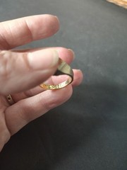 VINTAGE TEXTURED MARKED KARATCLAD 18kt H.G.E. MEN’S RING 60s