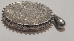 British Victorian Hallmarked Silver Engraved Floral Ivy 23.4g Locket Pendant
