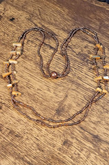 70s Vintage Double Strand Mother of Pearl Chunky Necklace