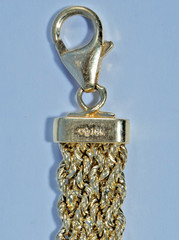 UNIQUE 18K Yellow Gold 8mm Woven Bracelet 6.6 Grams, 7.25″