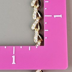 Vintage Swarovski Necklace Black Enamel Clear Crystals Gold Tone 17″