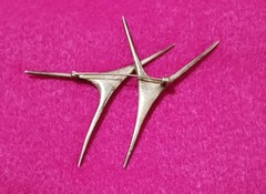 Vintage Sterling Silver Abstract/Modernist Brooch Pin-MCM Starburst Spike Design
