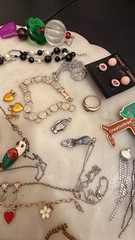 Assorted Vintage Costume Jewelry Lot – Necklaces, Bracelets, Pins, and Earrings