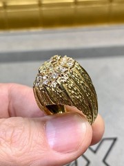 Vintage 1960’s 18K 2.25ct Marquise Diamond Large Cocktail Ring 4.75ctw GIA