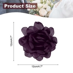 4.7″ Silk Satin Flower Brooch Pin Large Peony Floral Lapel Pin Purple