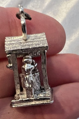 Sterling Silver 3D Wishing Well Charm Couple, Hearts, Vintage 9.3g 925