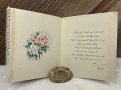 Lot Of 2 VTG 1948 Mother’s Day Card And Vintage “Mother” Brooch Pin Rhinestone