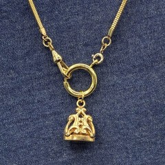 Vintage 12k Gold Filled Pocket Watch Chain FOB, Swivel Dog Clip, OMG Silky Chain