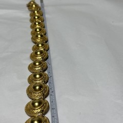 Vintage Erwin Pearl Collar Necklace Gold Tone Textured Dome Link Chunky Runway