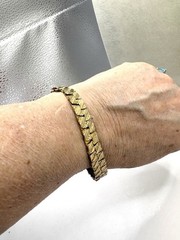 David Monn Gold Tone Nugget Bracelet 1990’s 7.5”