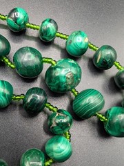 Vintage Malachite Graduated Beads Necklace