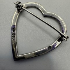 Vintage Sterling Silver Brooch Pin .925 Marcasite