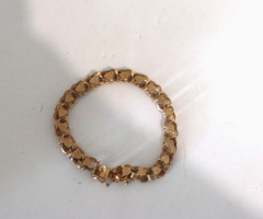 Vintage 12k Gold Filled Textured Heart Charm Bracelet c1960s Marathon USA made