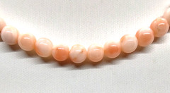 Vintage Lucoral 18″ Angel Skin Coral 3.42 MM Bead Necklace!