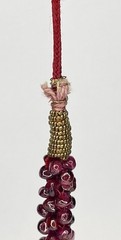 Vintage Indian Hand Woven Garnet Bead Rope Necklace Adjustable Length Knot 38gr