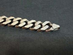 VTG Solid Sterling Silver 925 Panzer Chain Man Curb Links Bracelet Lobster 9”