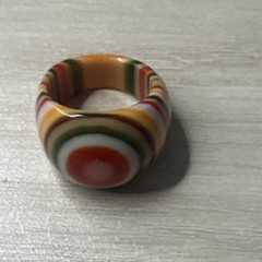 Vintage Coloful Acrylic Ring Size 6 Groovy 60s 70s Retro Mod