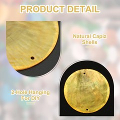 20Pcs Capiz Shells 5cm/2″ Round Natural Shells with Silver Ring, Gold